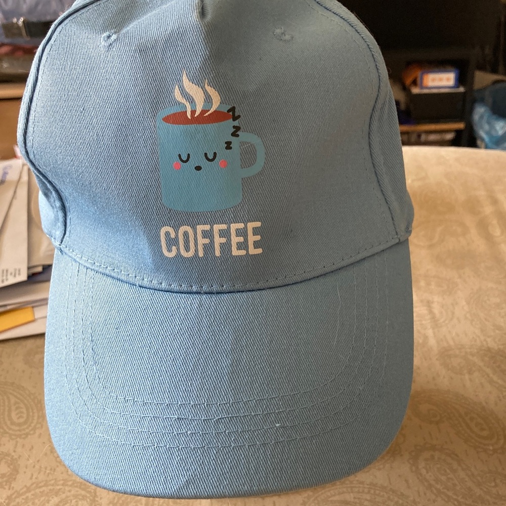 Blue Coffee Graphic Cap